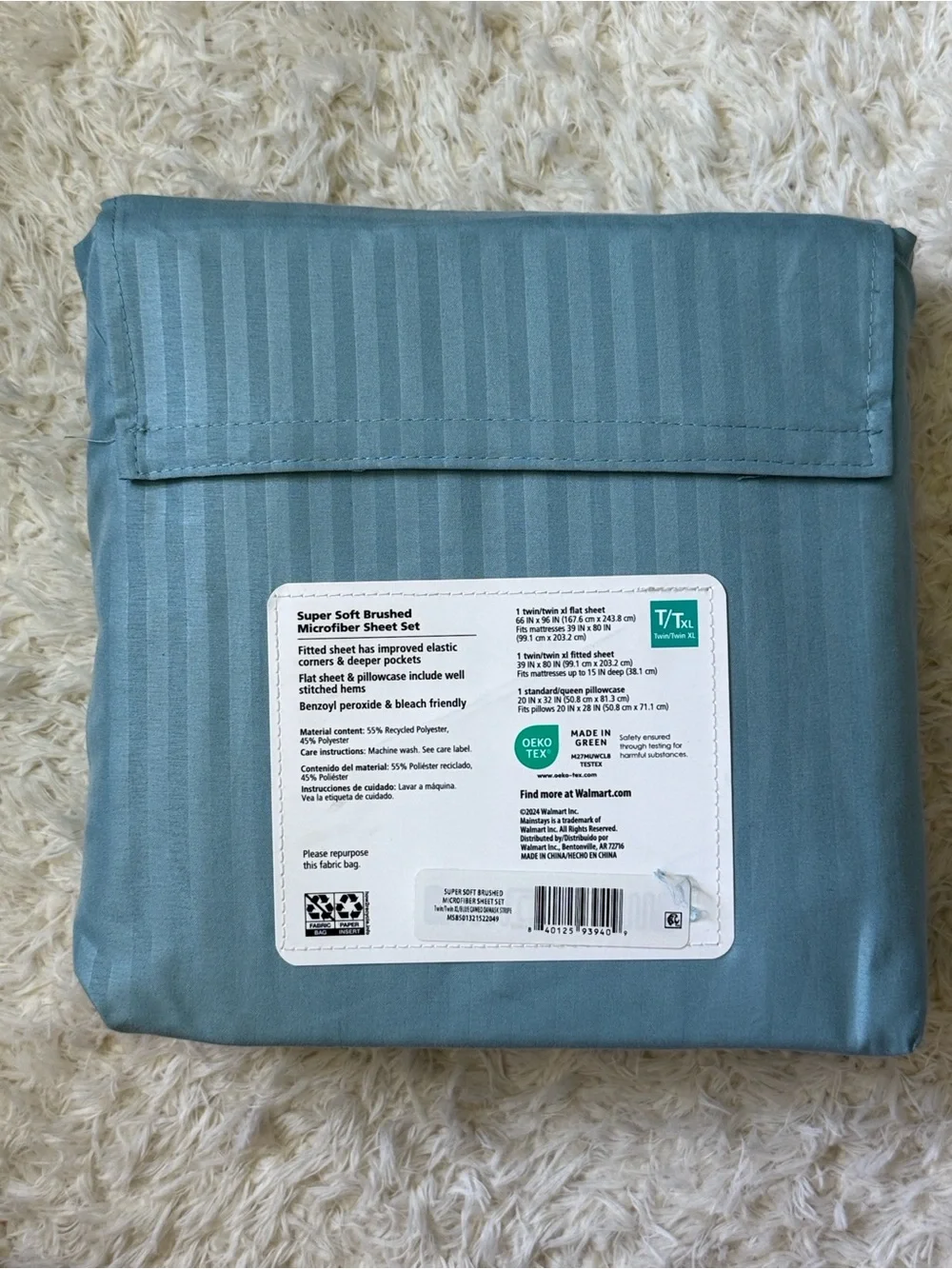 Mainstays Super Soft Brushed Microfiber Sheet Set Twin/Twin XL NEW